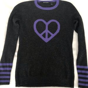 100% cashmere dark grey sweater peace and love.